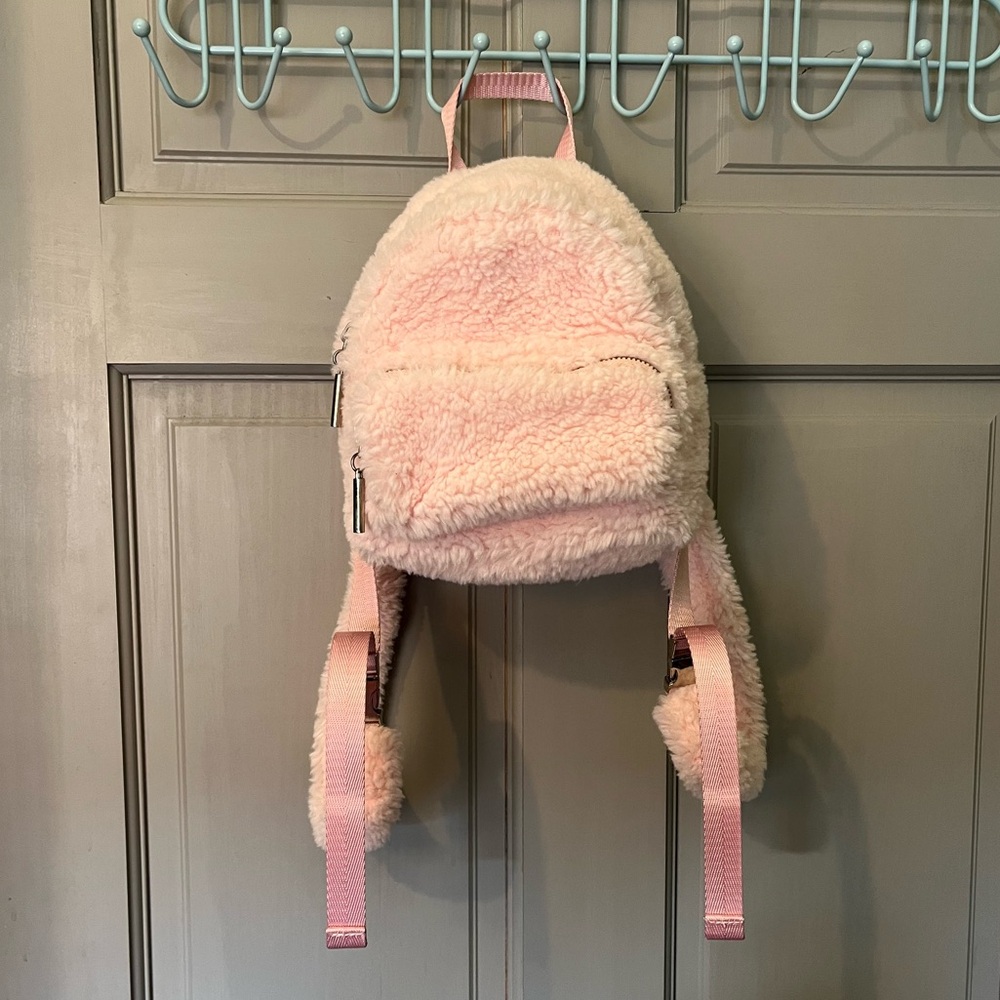 Urban Outfitters Pink Fuzzy Mini Backpack NWT
